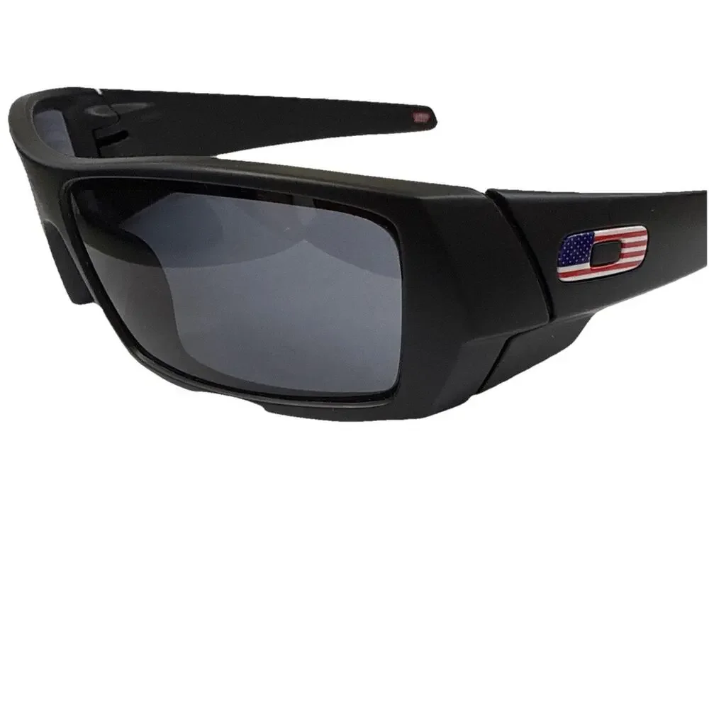 Oakley Men's Gascan Rectangular Sunglasses - Matte Black/ Grey + Eyewear Leash